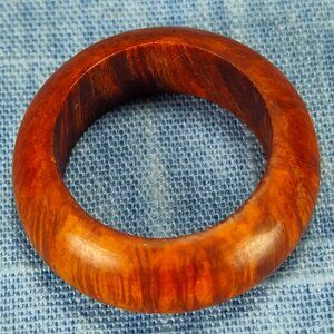 Domed Hardwood Ring Made from Briarwood - Size 9.0 (US)